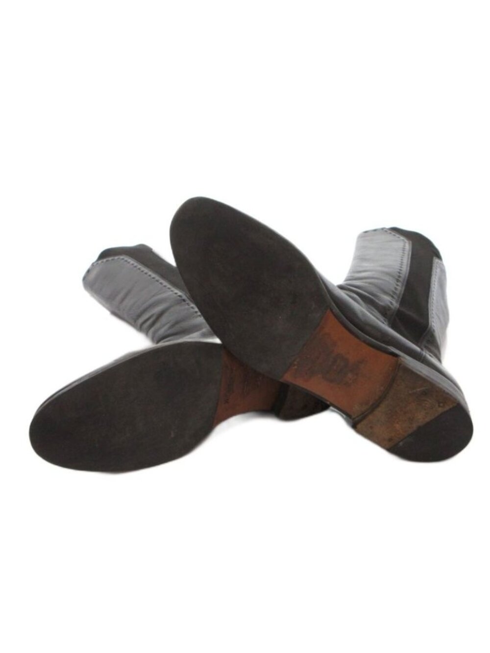 Saint Laurent Yves Side Gore Boots Long Leather 36 Black Heel - Picture 6 of 9